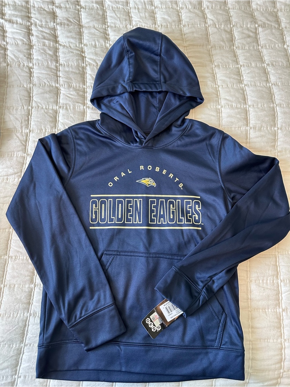 Oral Roberts Golden Eagles Youth Navy Hooded Sweatshirt Size Medium 10/12